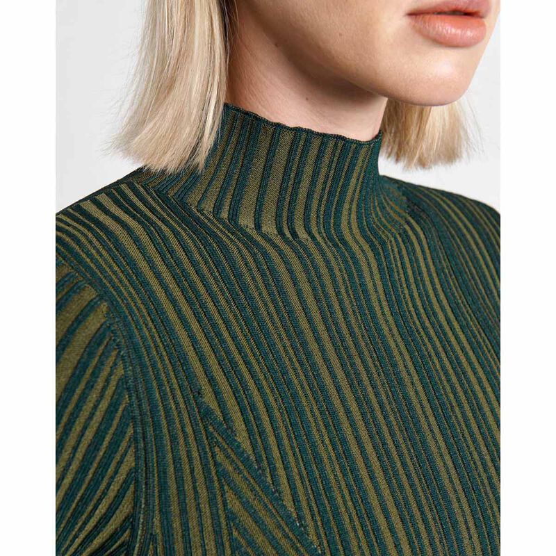 Cue Two Tone Engineered Rib Knit image number 2